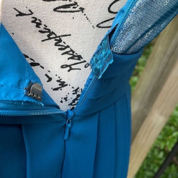 Aidan Aidan Mattox strapless sequin and teal party wedding prom dress 8 - Picture 11 of 11